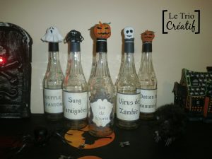 étiquettes de bouteilles pour Halloween